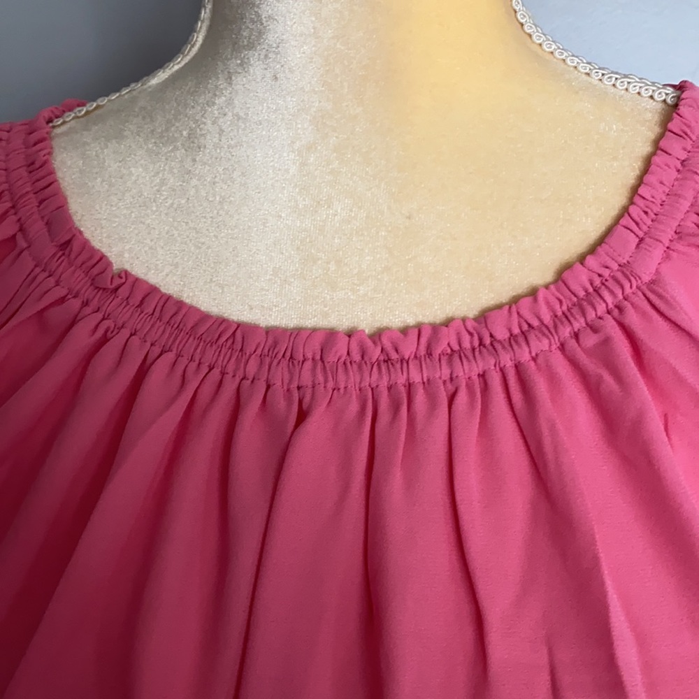 Ann Taylor Petite Mixed Media Tie Waist Top Small Petite - Picture 7 of 11